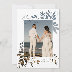 Winter groen uitsparing vakantie fotokaart feestdagenkaart