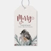 Winter groen Vrolijk script en naam kerst Cadeaulabel (Voorkant)