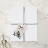 Winter groen Vrolijk script en naam kerst Cadeaulabel (Met Touw)