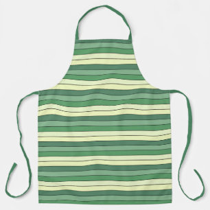 Winter Groene Gele Strepen Op Waterverf Papier Schort