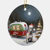 Winter Grote Dane Karavaan Kerstmis Avontuur Keramisch Ornament (Links)