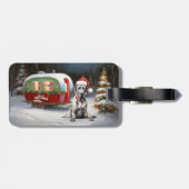 Winter Grote Deen Caravan Kerstavontuur Bagagelabel (Achterkant horizontaal)