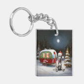 Winter Grote Deen Caravan Kerstavontuur Sleutelhanger (Voorkant Links)