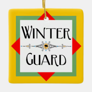 Winter Guard Gold Block Keramisch Ornament