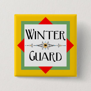 Winter Guard Gold Block Vierkante Button 5,1 Cm