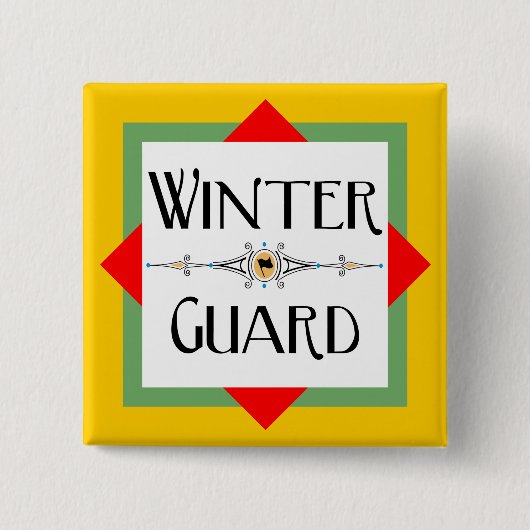 Winter Guard Gold Block Vierkante Button 5,1 Cm (Voorkant)