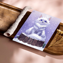 Winter Guardian : Snowy Arctic Fox Foto Afdruk