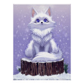 Winter Guardian : Snowy Arctic Fox Glossy Poster (Devant)