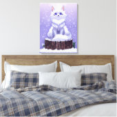 Winter Guardian :Whimsical Arctic Fox wildlife  Canvas Afdruk (Insitu (Slaapkamer))