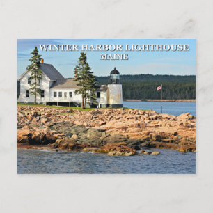 Winter Harbour-vuurtoren, Maine Briefkaart