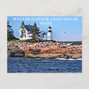 Winter Harbour-vuurtoren, Maine Briefkaart