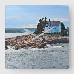 Winter Harbour-vuurtoren, Maine Clock Vierkante Klok