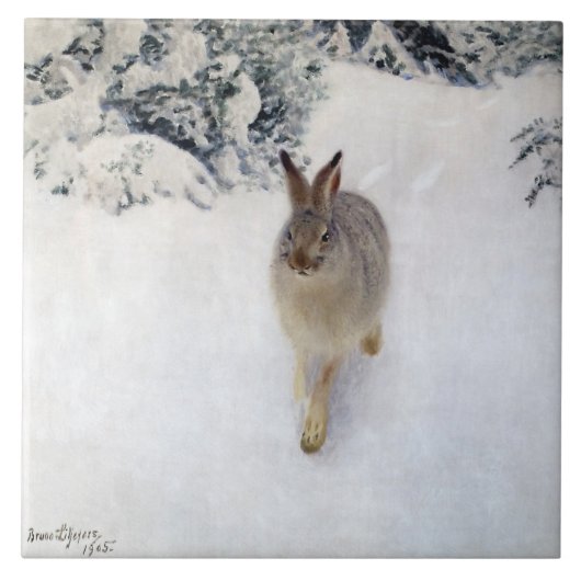 Winter Hare (Rabbit), Bruno Liljefors Tegeltje (Voorkant)