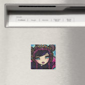 Winter Hart van Ice Sneeuw Meisje Art Hannah Lynn Magneet (Insitu (Vaatwasser))