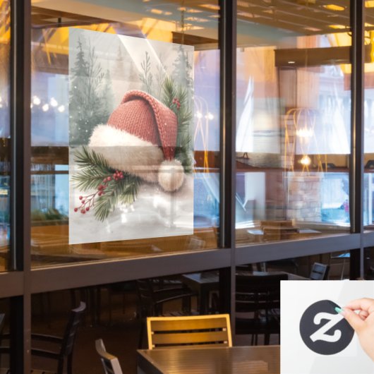 Winter Hat Window Cling Raamsticker (Restaurant Raam)