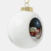 Winter Havanese Caravan Kerstavontuur Keramische Bal Ornament (Links)