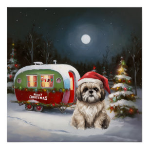 Winter Havanese Karavaan Kerstavontuur Perfect Poster