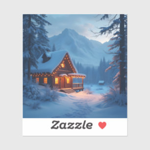 Winter Hearth – Vierkantige vinyl sticker met geze