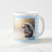 Winter Hedgehog Mug – Cute Snowflake Extra Grote Beker (Voorkant rechts)