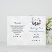 Winter Heilige Bessen Krans Trouwprogramma (Staand voorkant)