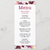 Winter Hellebore Floral Burgundy Wedding Menu (Devant)