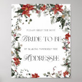 Winter Help de drukke bruid een envelop adresseren Poster (Voorkant)