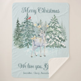 Winter Herten Custom Kerstmis Sherpa Deken