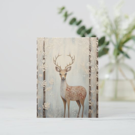 Winter Herten in het bos Briefkaart (Staand voorkant)