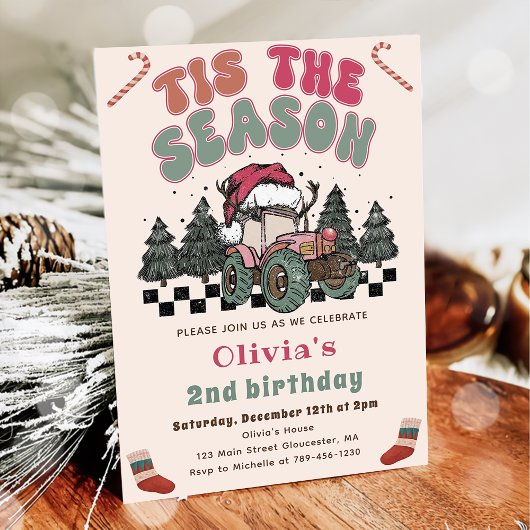 Winter Herten Vrachtwagen Kerstmis Verjaardagsfees Kaart