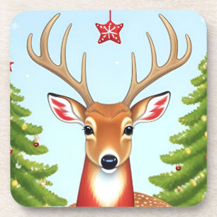 Winter Herten Wonderland Kerstvakantie Bier Onderzetter