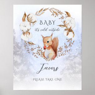 Winter Het is koud buiten Baby shower Favors Poster