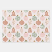 Winter HoHoHo Ornament Bomen Pastel Kerst Inpakpapier Vel (Voorkant 3)