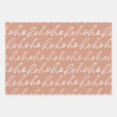 Winter HoHoHo Ornament Bomen Pastel Kerst Inpakpapier Vel (Voorkant)