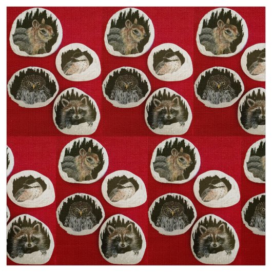 "Winter Holiday Animals" Stof (Swatch)