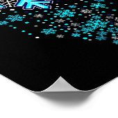 Winter Holiday Apparel - Blue Snowflake Cascade, I Poster (Hoek)