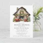 Winter Holiday Bridal Shower Kaart (Staand voorkant)