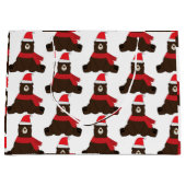 Winter Holiday Brown Beer Large Gift Bag Groot Cadeauzakje (Voorkant)