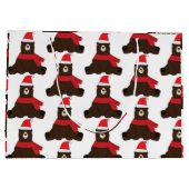 Winter Holiday Brown Beer Large Gift Bag Groot Cadeauzakje (Achterkant)