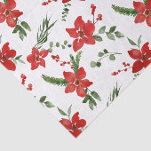 Winter Holiday Christmas Red Floral Pattern   Tissuepapier (Detail)