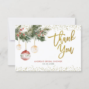 Winter Holiday Deck the Halls Vrijgezellenfeest Bedankkaart