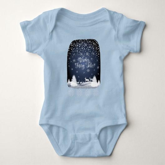 Winter Holiday Fairy Tale Fantasy Snowy Forest Romper (Voorkant)