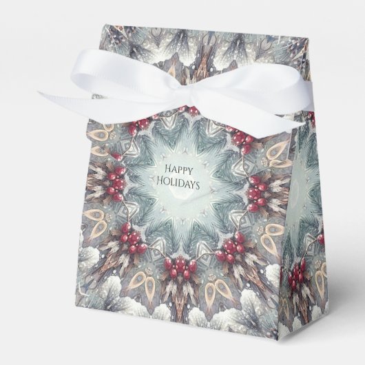 Winter Holiday Gift Box Bedankdoosjes (Voorkant Zijde)