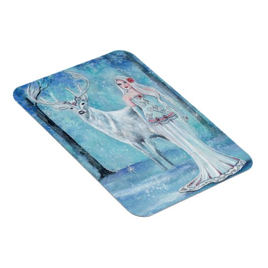 Winter Holiday godin met hert-poster van Renee Magneet (Rechterzijde)