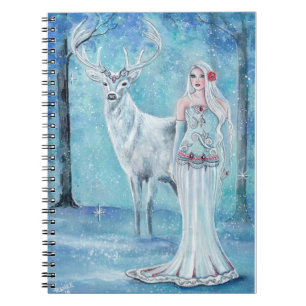 Winter Holiday godin met hertendagboek van Renee Notitieboek