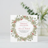 Winter Holiday Greenery Pine Vrijgezellenfeest Kaart (Staand voorkant)