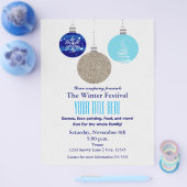 Winter Holiday Hanging Ornament Event Flyer Poster (Enkel)