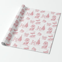 Winter Holiday Kerstmis - White Toile Gift Cadeaupapier