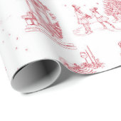 Winter Holiday Kerstmis - White Toile Gift Cadeaupapier (Rol Hoek)