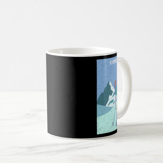 Winter Holiday Ski Christmas X-mas Skiing Skier 1 Koffiemok (Voorkant rechts)