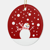Winter Holiday Snowman Keramisch Ornament (Links)